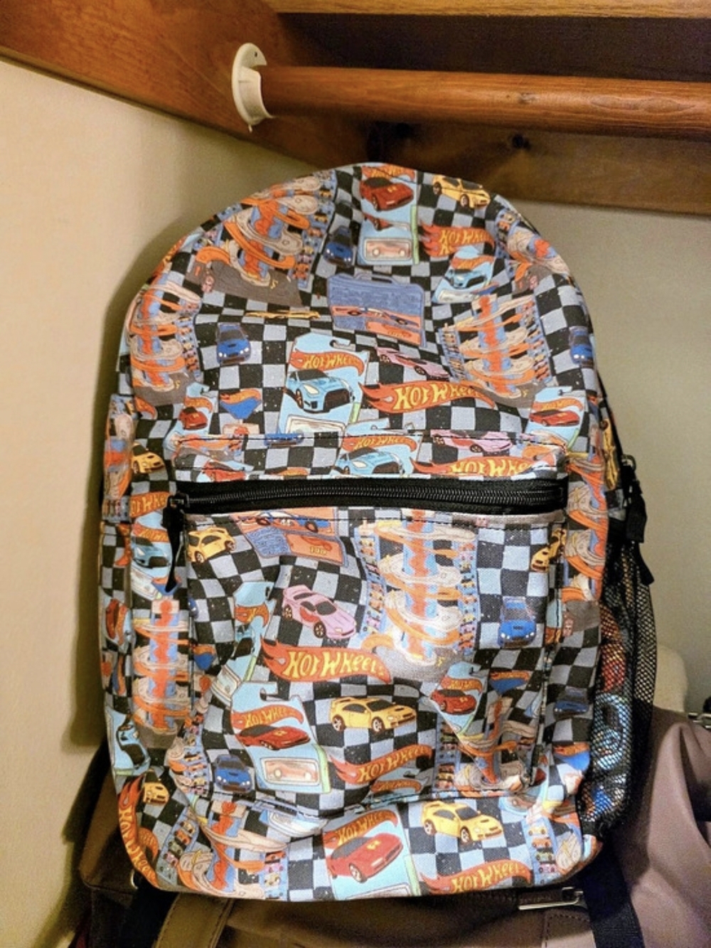 New Hot Wheels All-Over Print 16 Inch Backpack Blue & Black